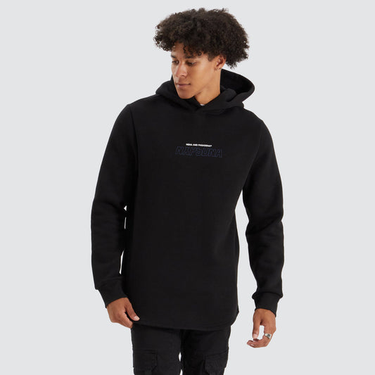 Nena And Pasadena Brodder Hooded Dual Curved Sweater - Jet Black