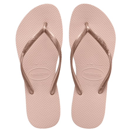 Havaianas Slim Metallic Thongs - Ballet Rose