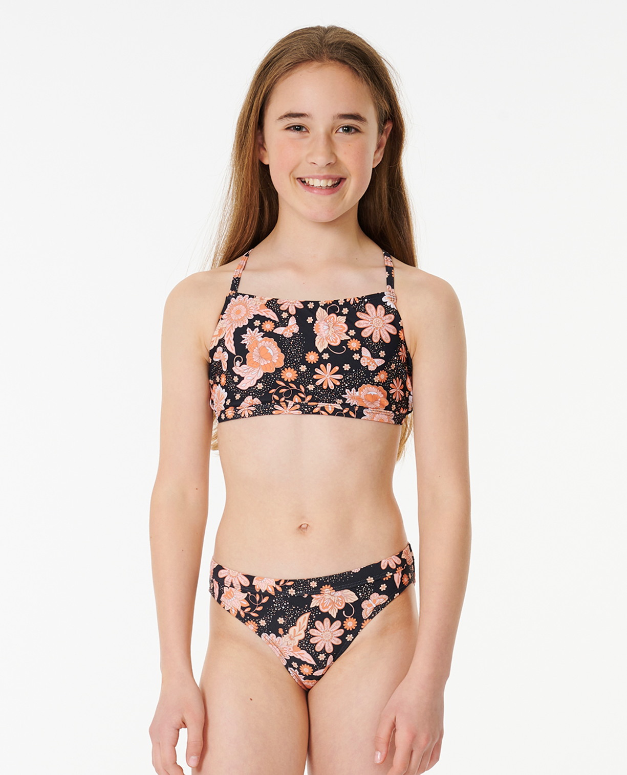 Rip Curl Sun Catcher 3 Piece SS Swim Set Girls - Washed Black