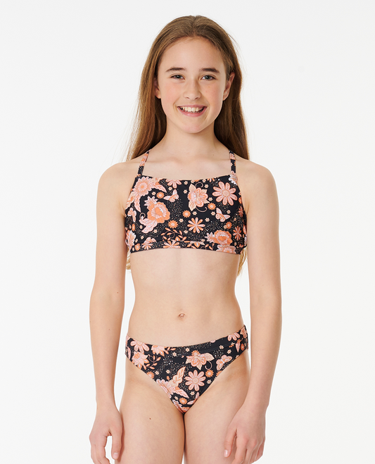 Rip Curl Sun Catcher 3 Piece SS Swim Set Girls - Washed Black