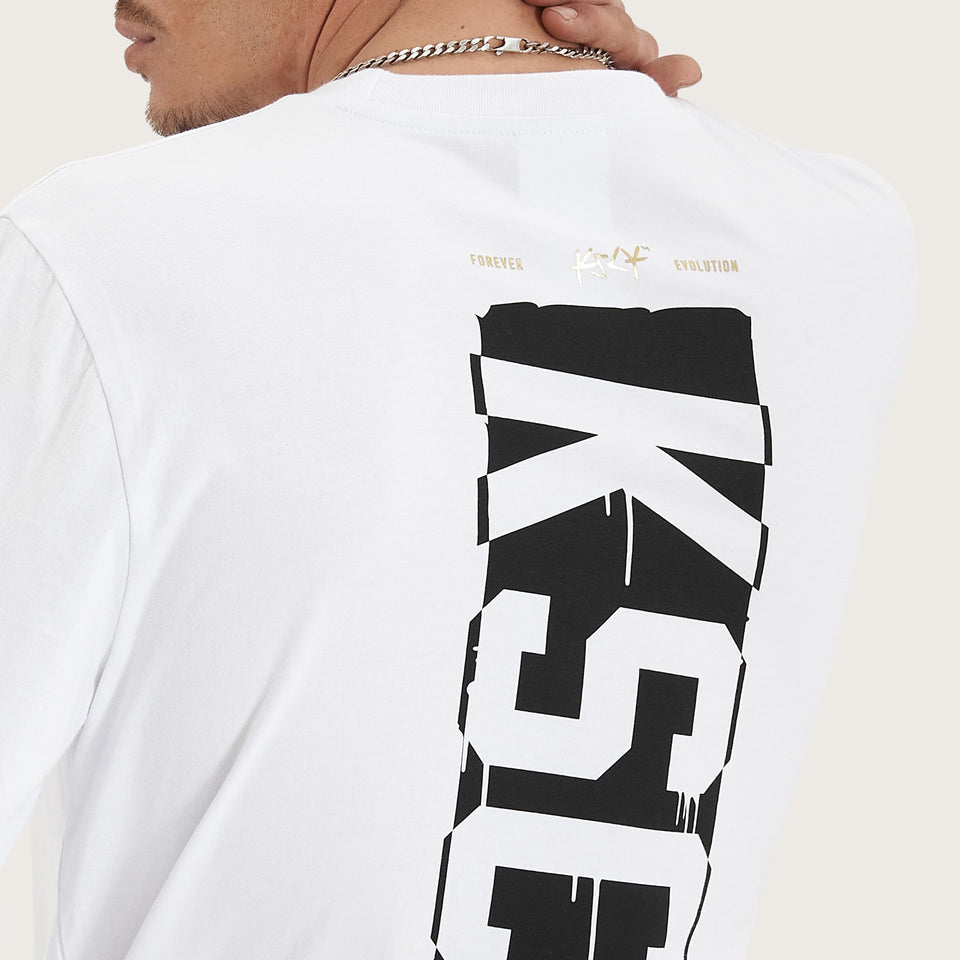 Kiss Chacey Punks Heavy Dual Curved LS Tee - White