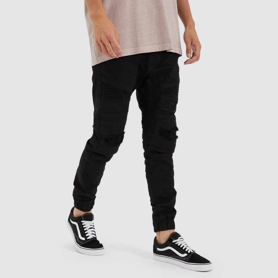 Nena And Pasadena Viper Denim Jogger - Black