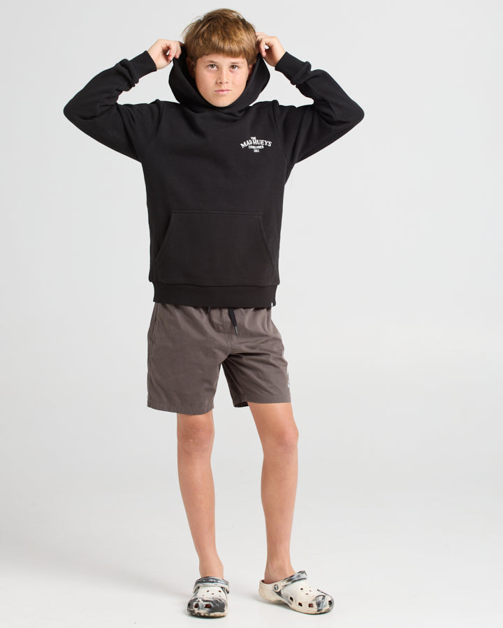 The Mad Hueys Anchor Wheel Youth Pullover - Black