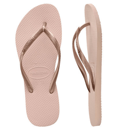 Havaianas Slim Metallic Thongs - Ballet Rose