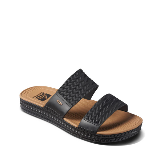 Reef Womens Water Vista Slide - Black/Tan