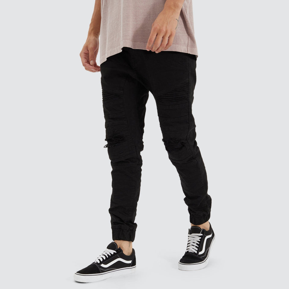 Nena And Pasadena Viper Denim Jogger - Black