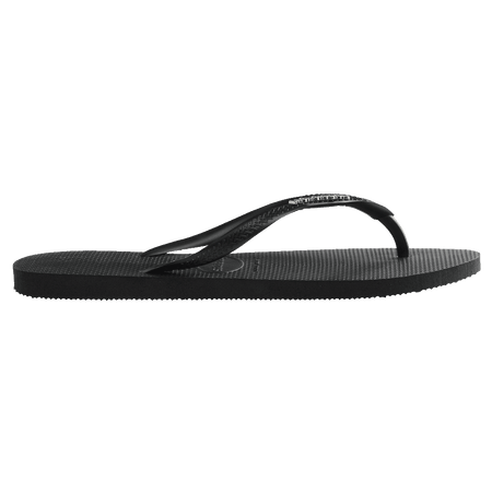 Havaianas Slim Metal Logo Thongs - Black