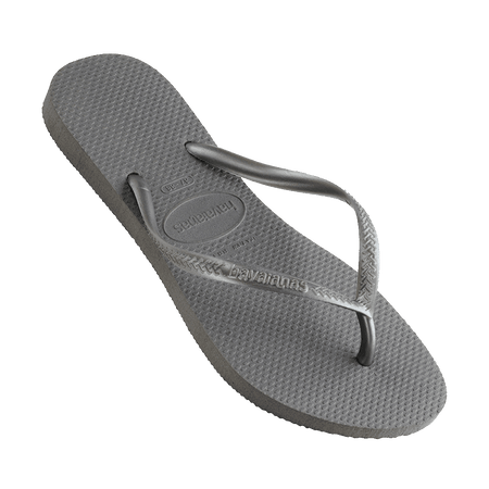 Havaianas Slim Metallic Thongs - Steel Grey