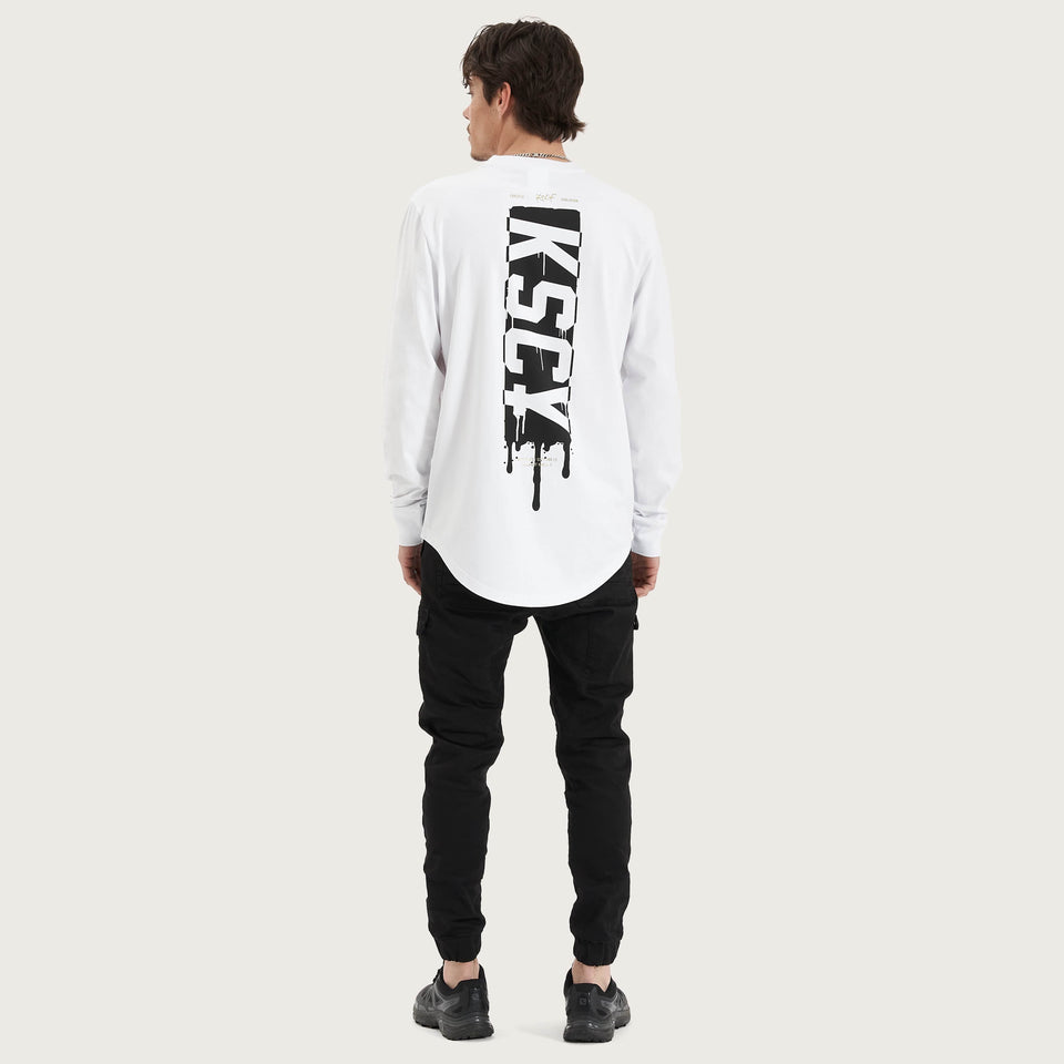 Kiss Chacey Punks Heavy Dual Curved LS Tee - White