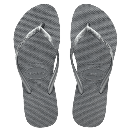 Havaianas Slim Metallic Thongs - Steel Grey