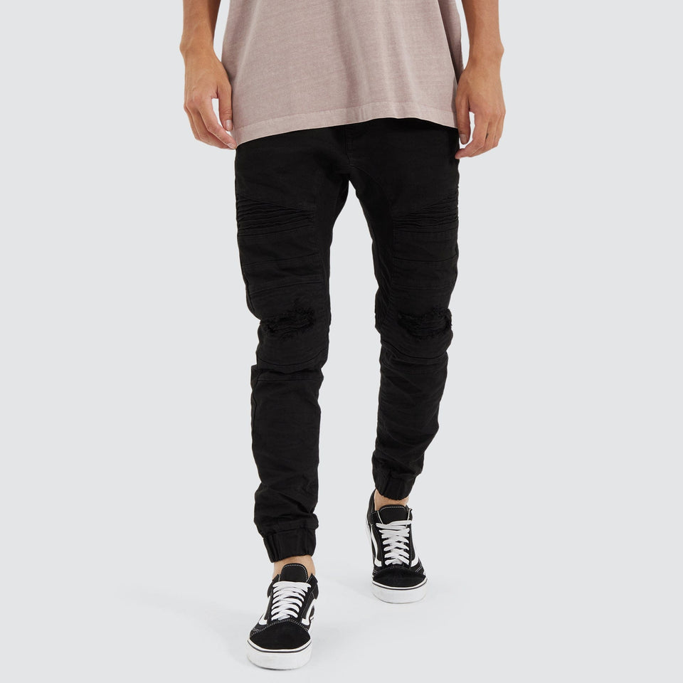 Nena And Pasadena Viper Denim Jogger - Black