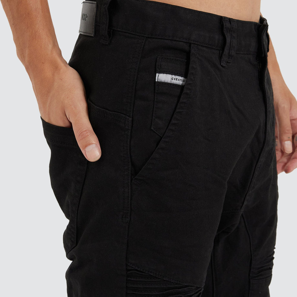 Nena And Pasadena Viper Denim Jogger - Black