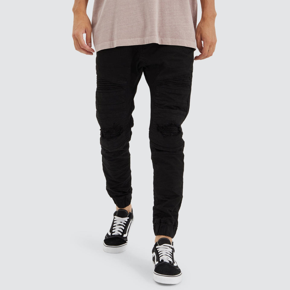 Nena And Pasadena Viper Denim Jogger - Black