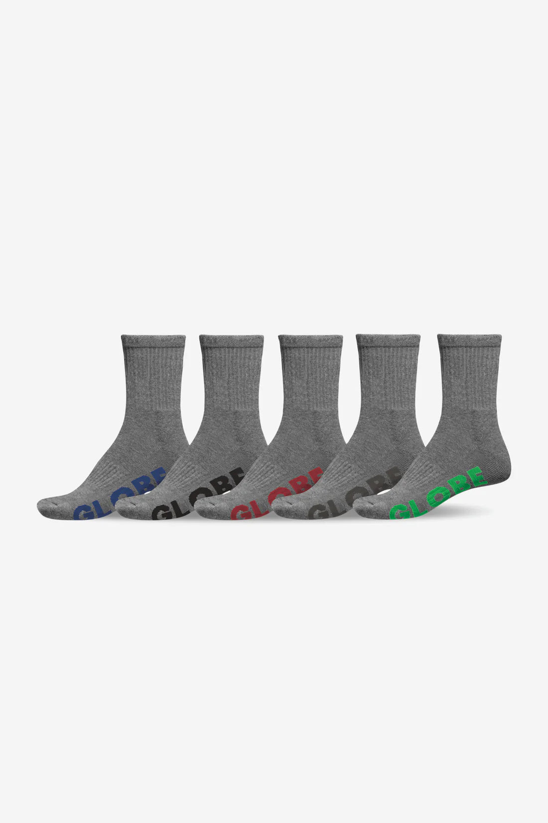 Globe Boys Stealth Crew Sock (2-8) 5 Pack - Grey