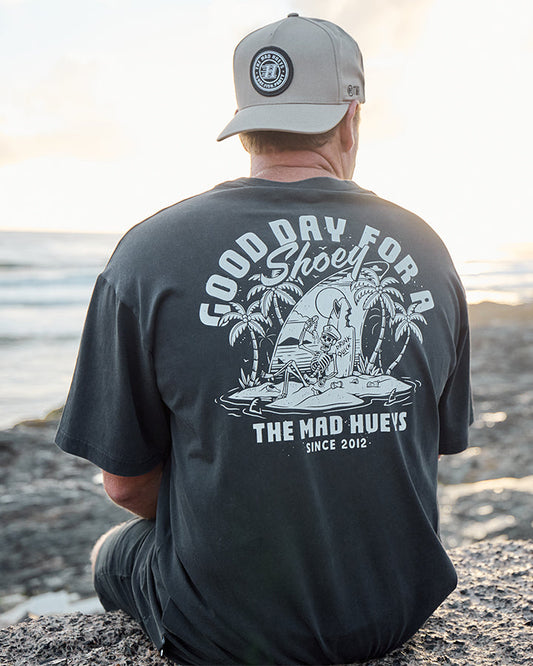 The Mad Hueys Good Day For A Shoey Oversized Tee - Washed Black