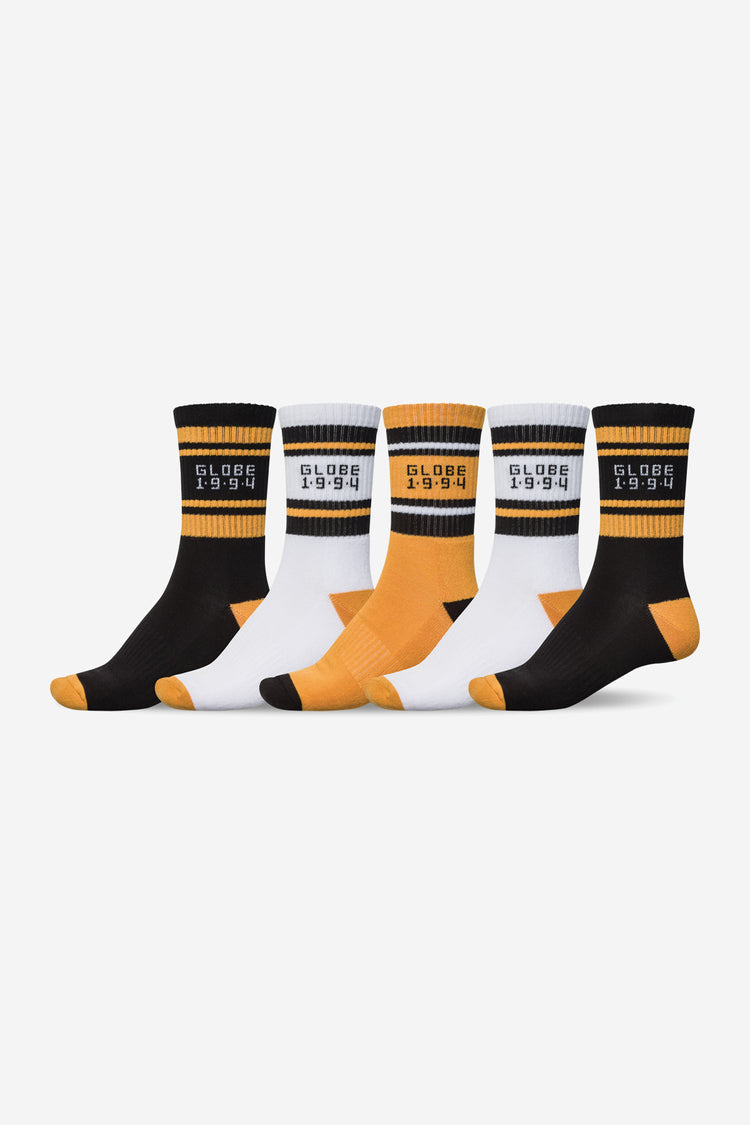 Globe Bengal Crew Sock (7-11) 5 Pack - Assorted