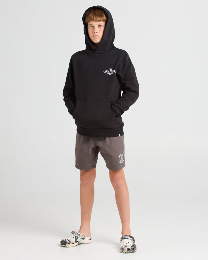 The Mad Hueys Anchor Wheel Youth Pullover - Black