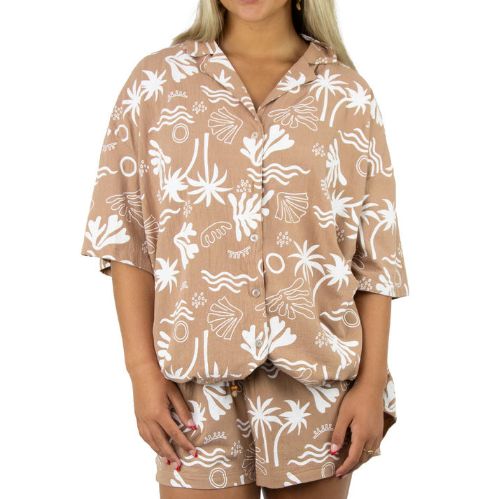 Carve Las Palmas Womens Shirt/Short Set - Mocha