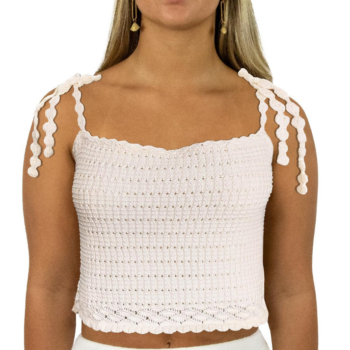 Carve Capri Womens Crochet Cami Top - Cream