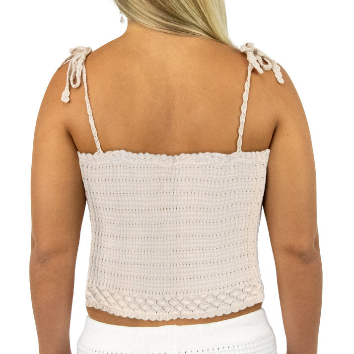 Carve Capri Womens Crochet Cami Top - Cream