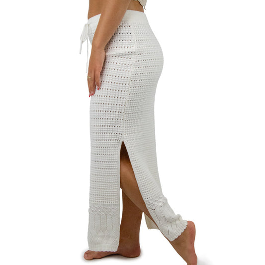 Carve Malibu Womens Crochet Long Skirt - Cream