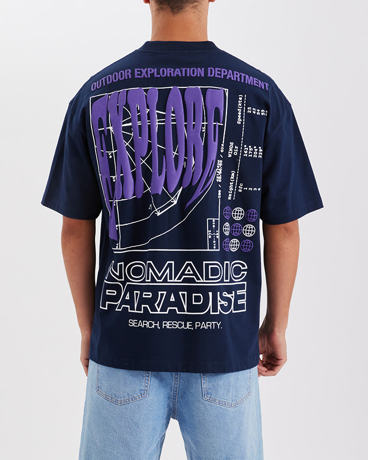 Nomadic Paradise Radar Street Tee - Navy Blue