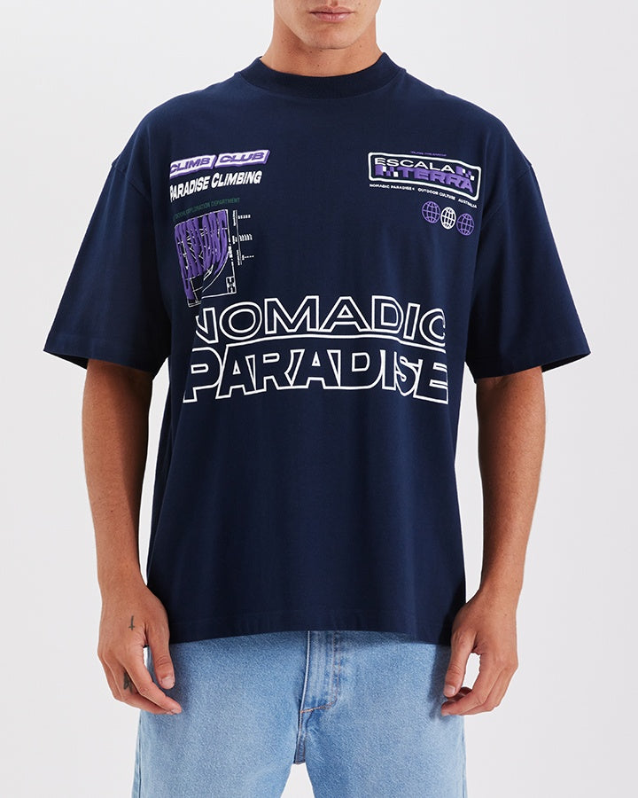 Nomadic Paradise Radar Street Tee - Navy Blue