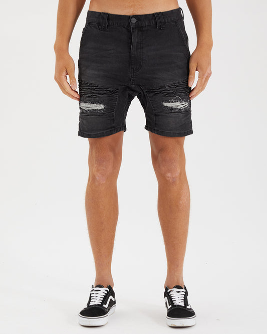 Nena And Pasadena Viper Denim Short - Heavy Metal