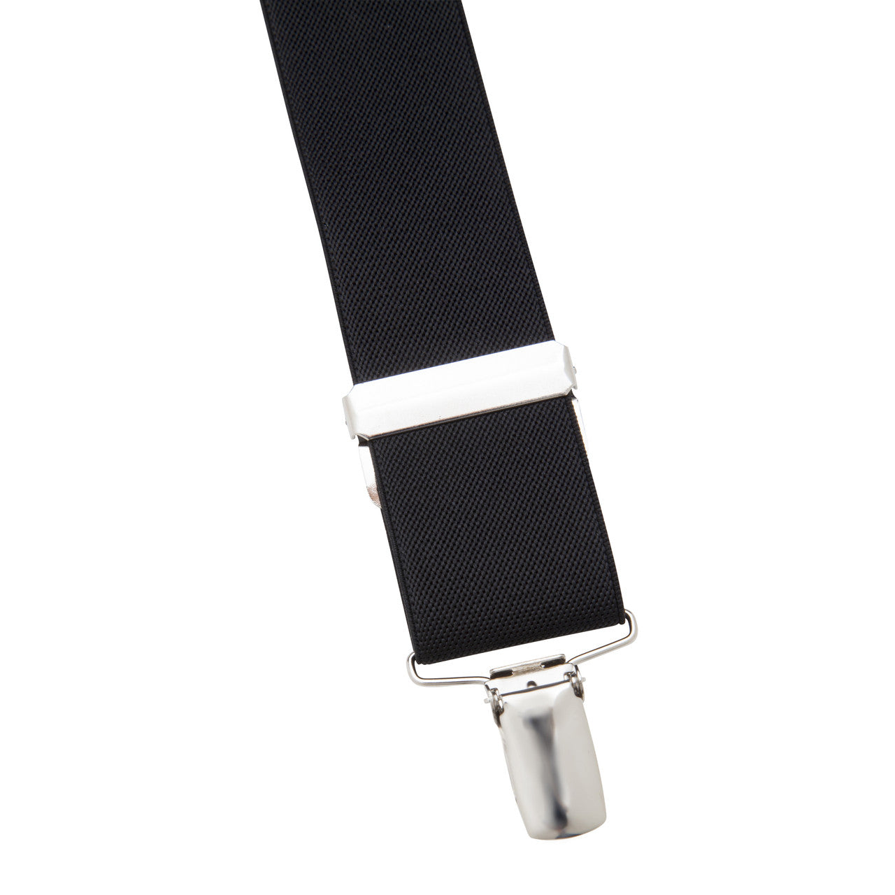 BUCKLE BRACES. X-Back with Nickel Clips. Plain Black. 35mm width.