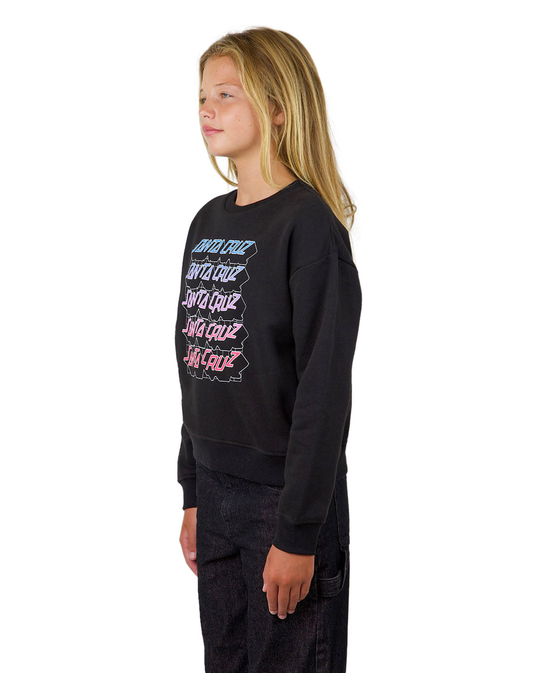 Santa Cruz Grid Stacked Strip Sweater - Black