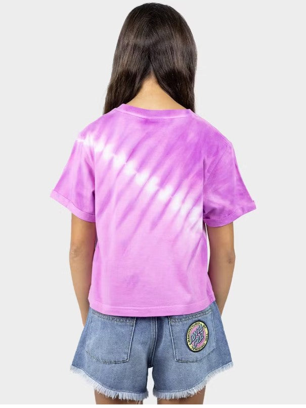 Santa Cruz Scattered Strip Crop Tee - Orchid Tye Dye