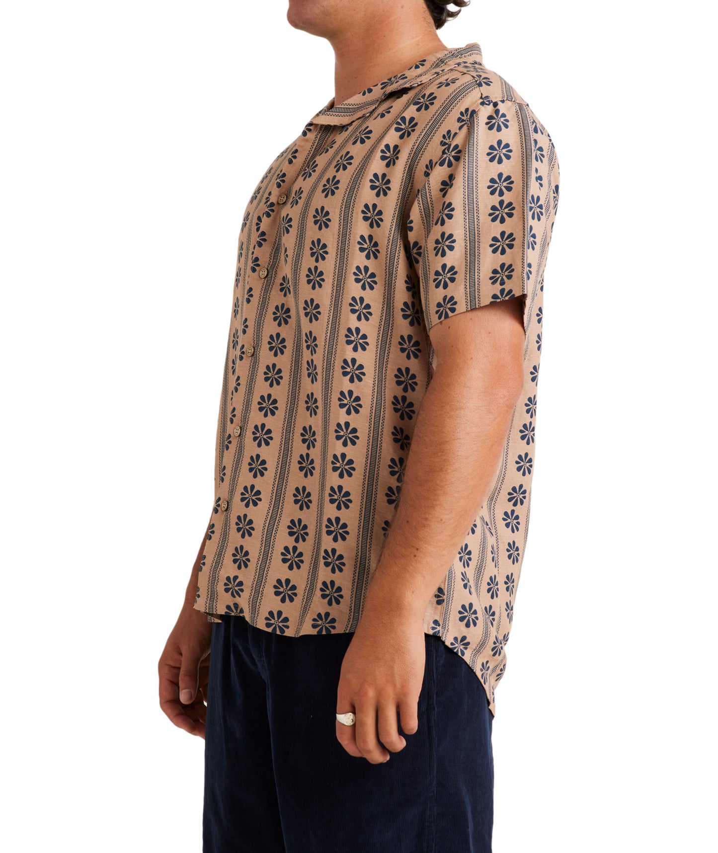 RVCA Daisied Short Sleeve Shirt - Warm Taupe