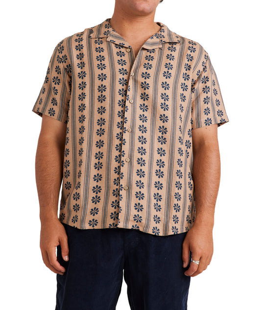 RVCA Daisied Short Sleeve Shirt - Warm Taupe