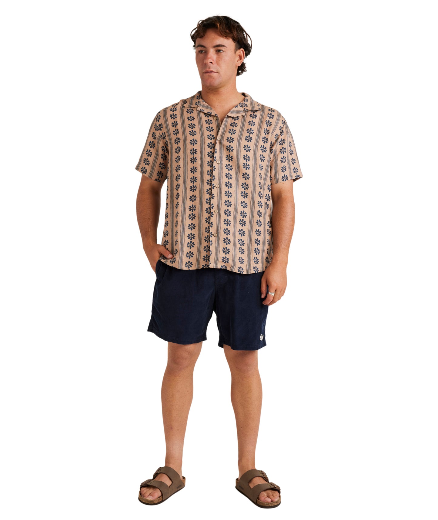 RVCA Daisied Short Sleeve Shirt - Warm Taupe