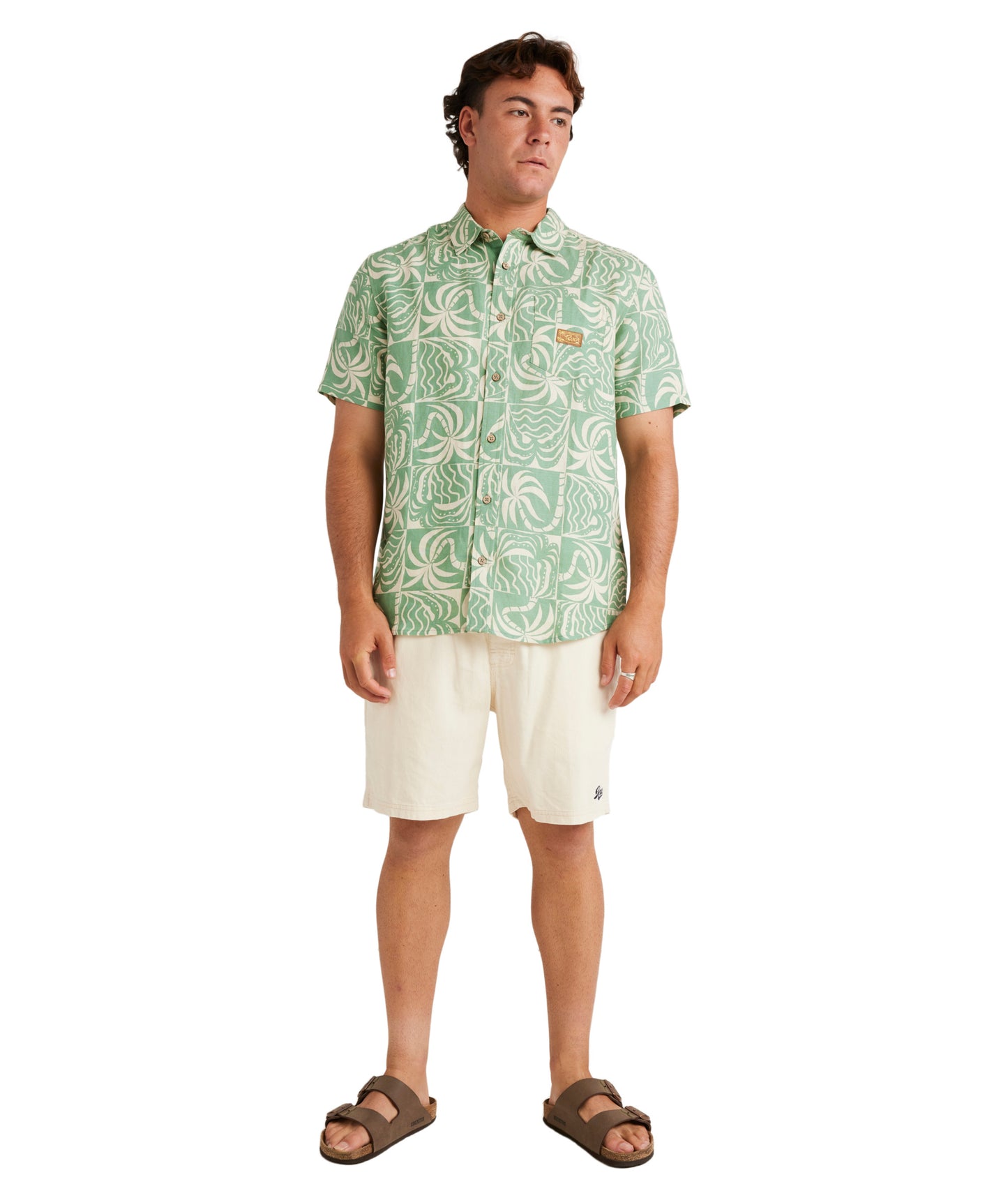 RVCA Exotica Short Sleeve Shirt - Granite Green