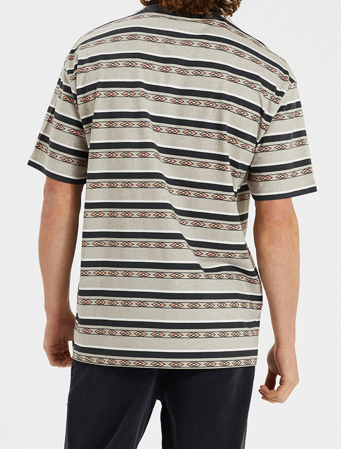 Nomadic Paradise Hostile Box Fit Tee - Silver Cloud Stripe