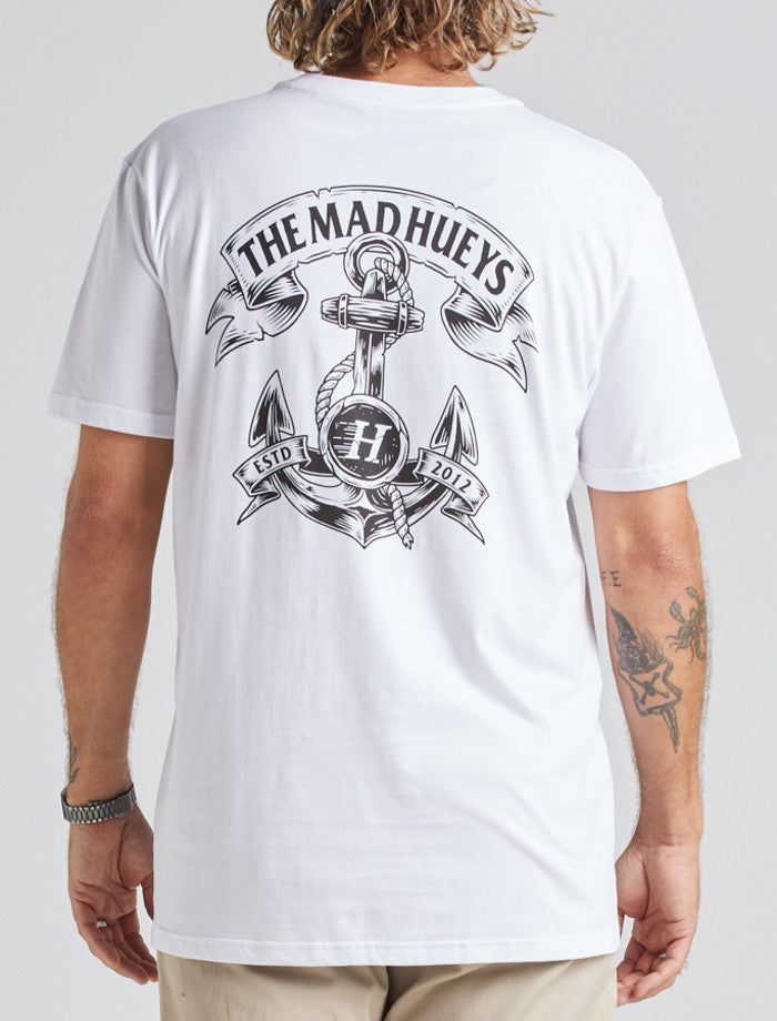 The Mad Hueys, Hueys Anchor Tee - White