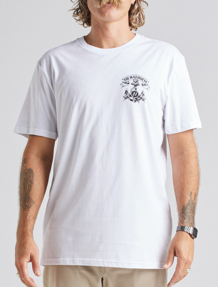 The Mad Hueys, Hueys Anchor Tee - White