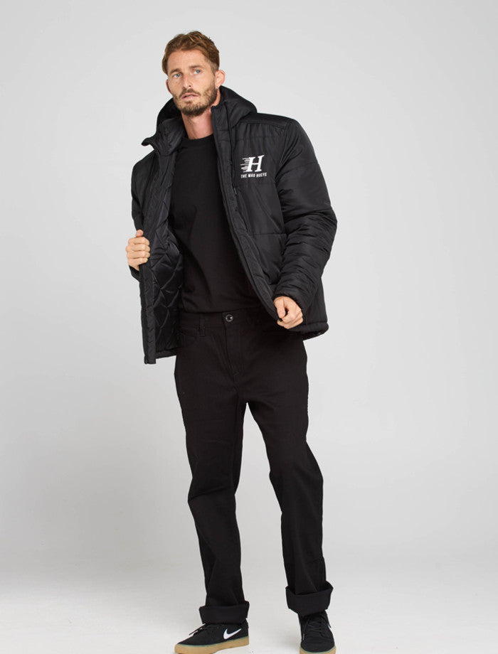 The Mad Hueys Hurricane Puffer Jacket - Black