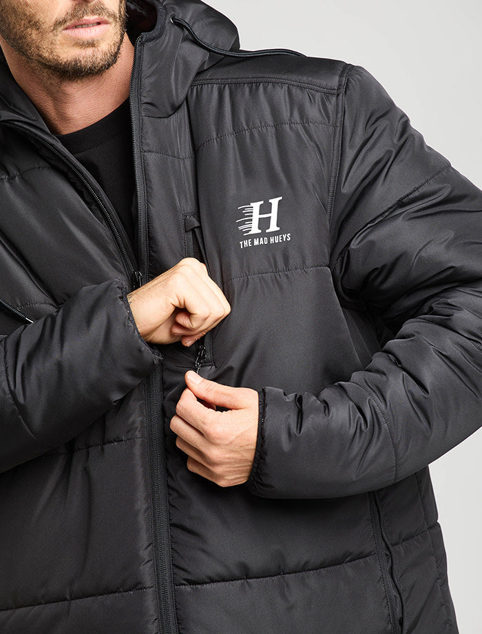 The Mad Hueys Hurricane Puffer Jacket - Black