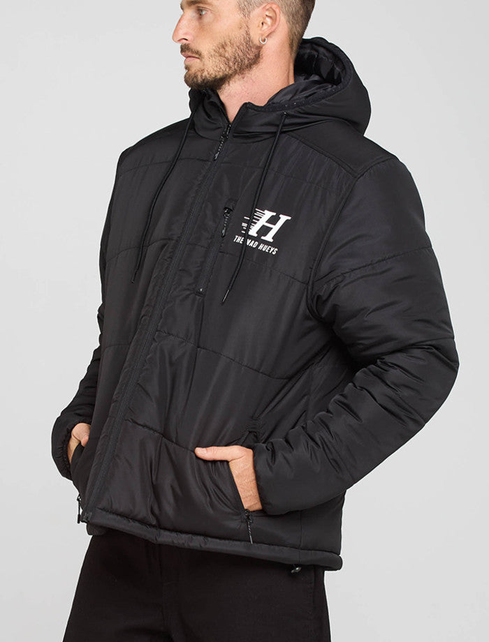 The Mad Hueys Hurricane Puffer Jacket - Black