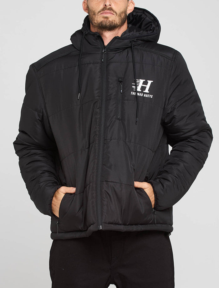 The Mad Hueys Hurricane Puffer Jacket - Black