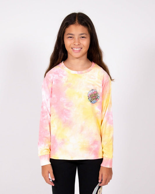 Santa Cruz Girls Crane Dot LS Tee - Pink