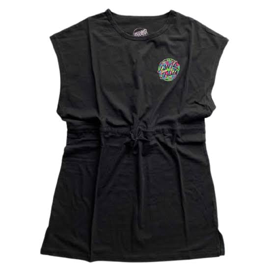 Santa Cruz Girls Neon Mermaid Dot Tee Dress - Black