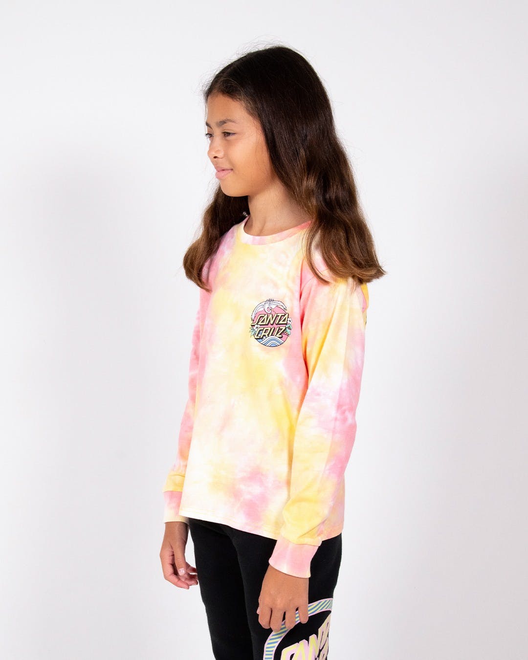 Santa Cruz Girls Crane Dot LS Tee - Pink