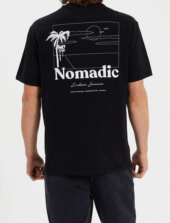 Nomadic Paradise Innovator Relaxed Tee - Anthracite Black