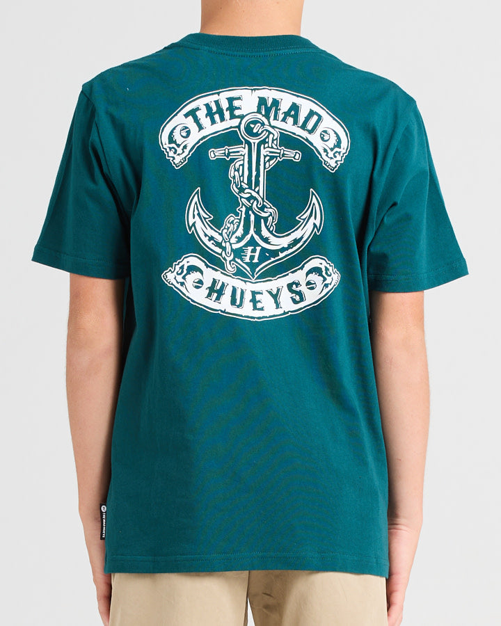 The Mad Hueys Skull Anchor Youth Tee - Atlantic