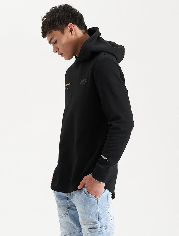 Nena And Pasadena Spire Hooded Dual Curved Sweater - Jet Black