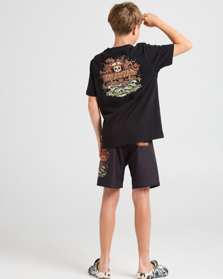 The Mad Hueys The Kraken Captain Youth Tee - Black