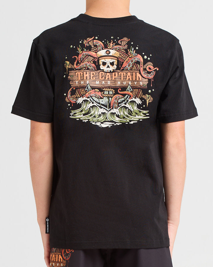 The Mad Hueys The Kraken Captain Youth Tee - Black